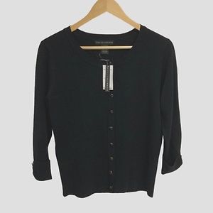 Grace Elements 3/4 Sleeve Black Lightweight Cardigan,NWT